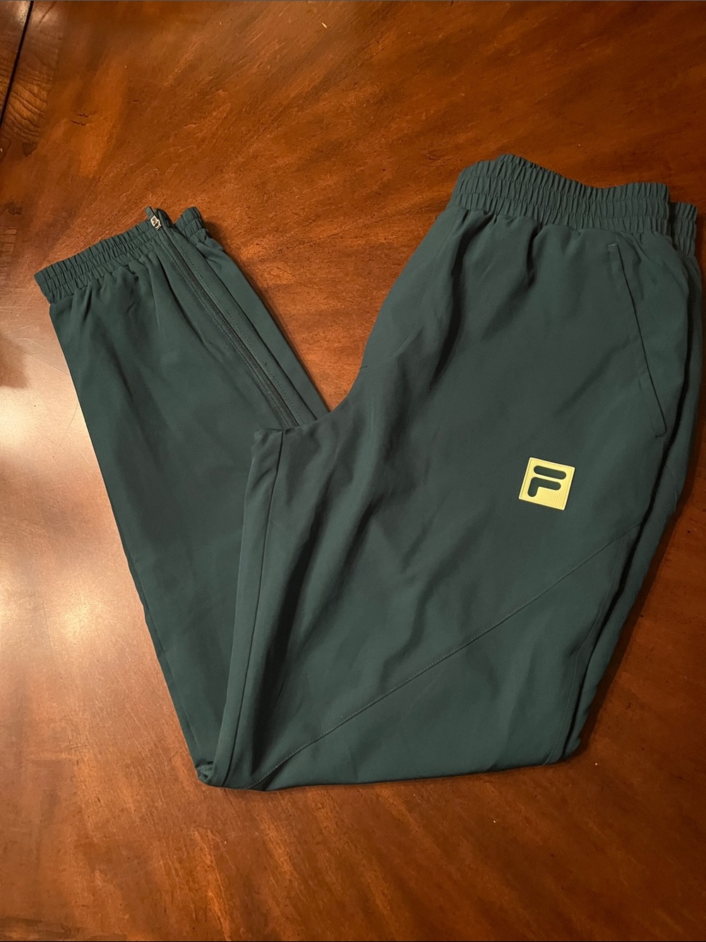 Fila Men's Deep Teal Joggers with Lime Logo